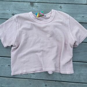 Big Bud Press light pink Honeycomb crop tee